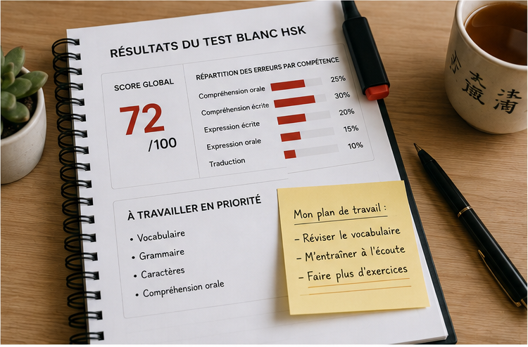 Utiliser le Test blanc HSK pour identifier les erreurs récurrentes