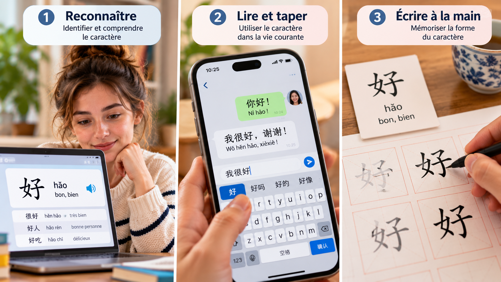Lire, taper et écrire le chinois ne demande pas la même maîtrise